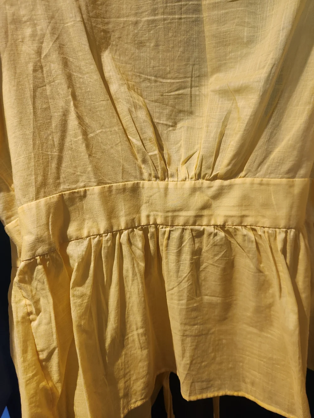Banana Republic Yellow V-Neck Peplum Blouse
